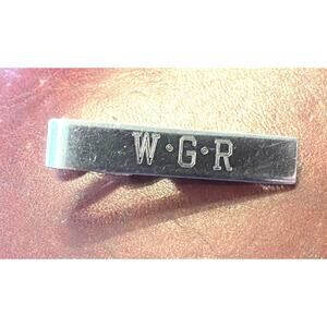 VTG Men's silver Tone Foster Tie Bar, Monogrammed WGR